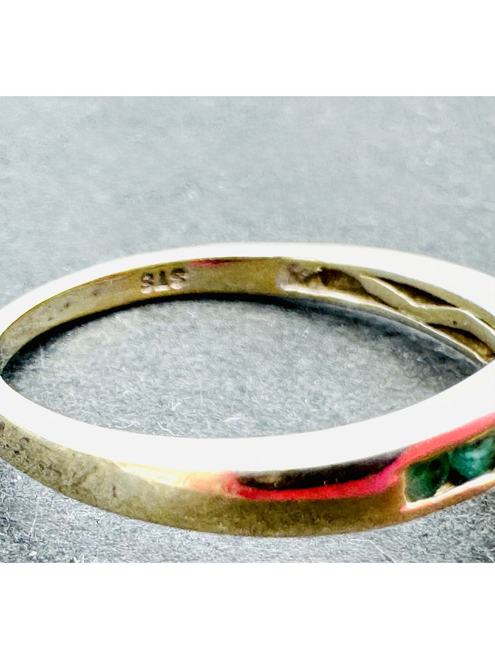 Gold plated sterling silver emerald ring; size 8 - Picture 6 of 8